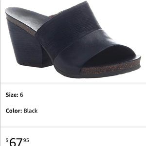 OTBT Rich textured leather, stacked heeled.